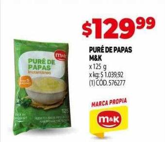 Makro Puré de papas m&k oferta