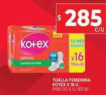 Supermercados DIA Toalla femenina kotex oferta