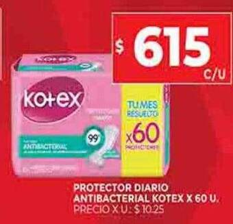 Supermercados DIA Protector diario antibacterial kotex oferta