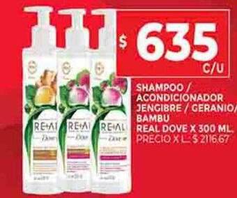 Supermercados DIA Shampoo acondicionador jengibre geranio bambu real dove oferta