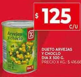 Supermercados DIA Dueto arvejas y choclo dia oferta