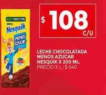 Supermercados DIA Leche chocolatada menos azúcar nesquik oferta