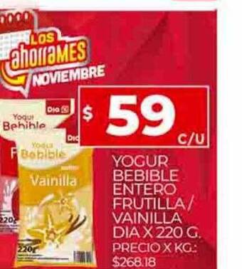 Supermercados DIA Yogur bebible entero frutilla vainilla dia oferta