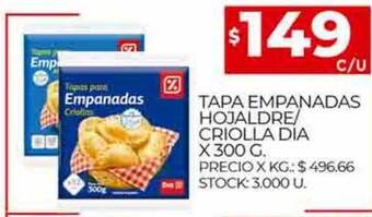 Supermercados DIA Tapa empanadas hojaldre criolla dia oferta