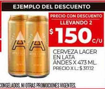 Supermercados DIA Cerveza lager en lata andes oferta