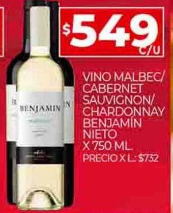 Supermercados DIA Vino malbec cabernet sauvignon chardonnay benjamin nieto oferta