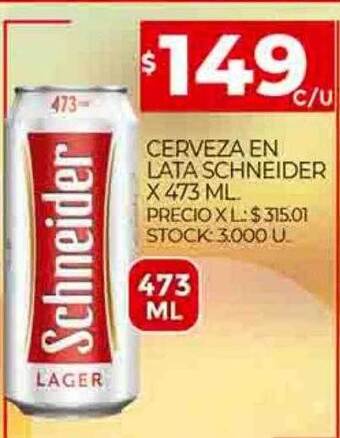 Supermercados DIA Cerveza en lata schneider oferta
