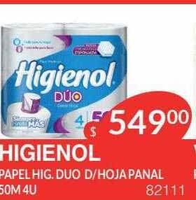 Masivos Higienol papel hig duo d hoja panal oferta