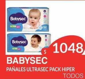 Masivos Babysec pañales ultra sec pack hiper oferta