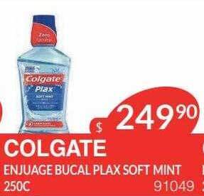 Masivos Colgate enjuague bucal plax soft mint oferta