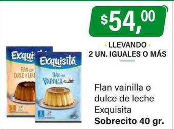 Supermercados Damesco Flan vainilla o dulce de leche exquisita oferta