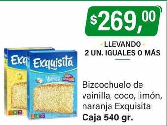 Supermercados Damesco Bizcochuelo de vainilla, coco, limón, naranja exquisita oferta