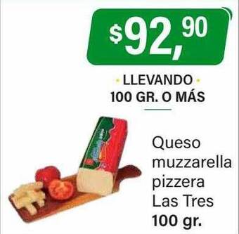 Supermercados Damesco Queso muzzarella pizzera las tres oferta