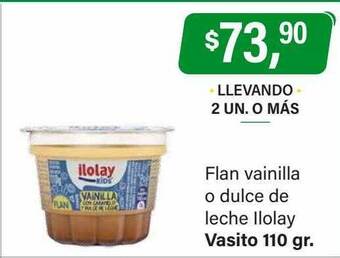 Supermercados Damesco Flan vainilla o dulce de leche ilolay oferta