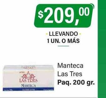 Supermercados Damesco Manteca las tres oferta