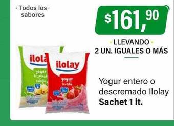 Supermercados Damesco Yogur entero o descremado ilolay oferta