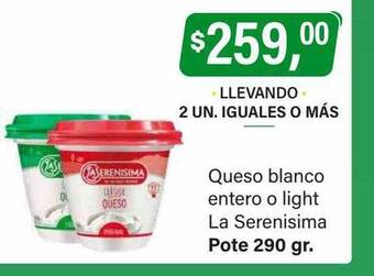 Supermercados Damesco Queso blanco entero o light la serenisima oferta
