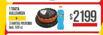 1 Torta Halloween + 3 Fantas Misterio