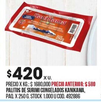 Coto Palitos de Surimi Congelados Kanikama oferta