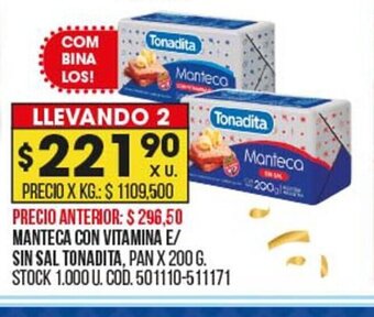 Coto manteca Con Vitamina E / Sin Sal Tonadita oferta