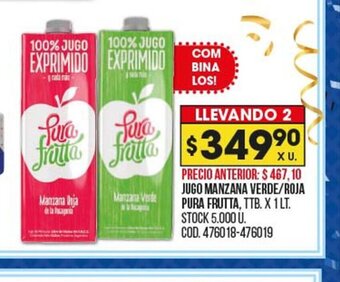 Coto Jugo Manzana Verde/Roja Pura Frutta oferta