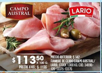 Coto Fiambre De Cerdo Campo Austral/Lario oferta