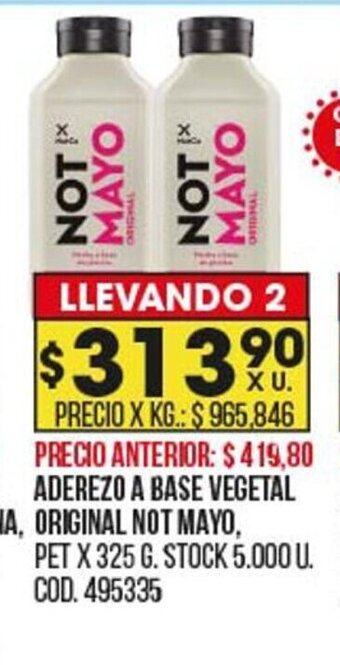 Coto Aderezo a Base Vegetal Original Not Mayo oferta