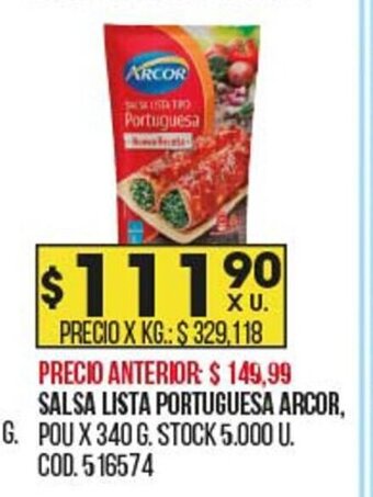 Coto Salsa Lista Portuguesa Arcor oferta