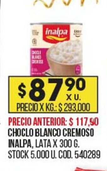 Coto Choclo Blanco Cremoso Inalpa oferta