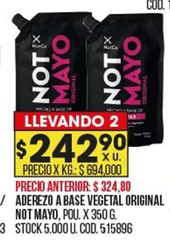 Coto Aderezo a Base Vegetal Original Not Mayo oferta