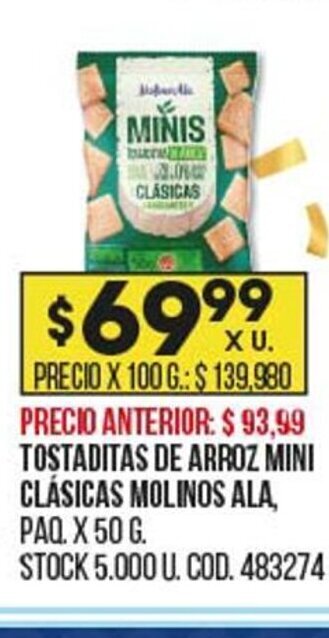 Coto Tostaditas de Arroz Mini Clásicas Molinos Ala oferta