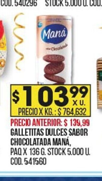 Coto Galletitas Dulces Sabor Chocolatada Maná oferta