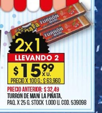 Coto Turrón de Maní La Piñata oferta