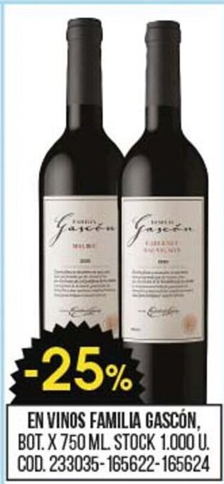 Coto En Vinos Familia Gascón oferta