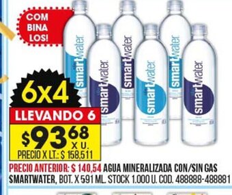 Coto Agua Mineralizada Con/Sin Gas Smartwater oferta