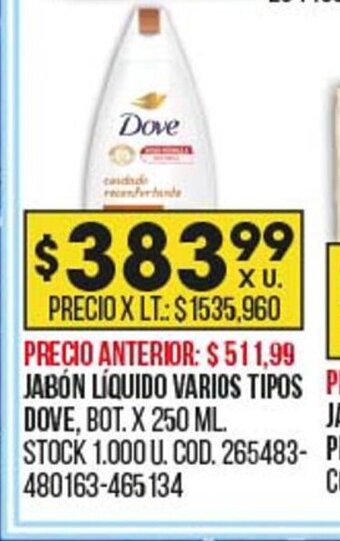 Coto Jabón Líquido Varios Tipos Dove oferta