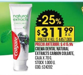 Coto Crema Dental Natural Extracts Carbón Colgate oferta