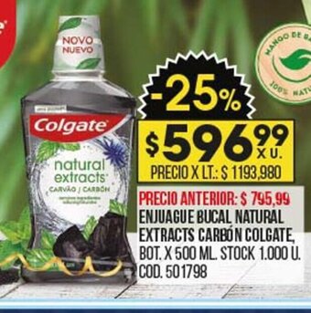 Coto Enjuague Bucal, Natural Extracts Carbón Colgate oferta