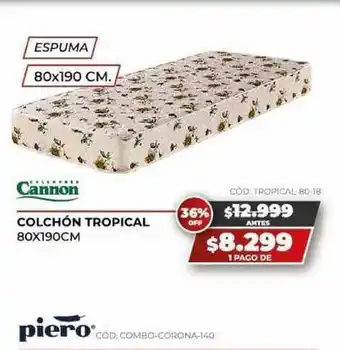 Novogar Cannon Colchón Tropical 80x190cm oferta