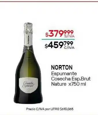 Nini Mayorista Norton Espumante Cosecha Esp. Brut Nature X 750 Ml oferta