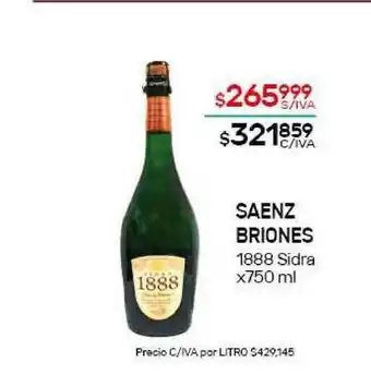 Nini Mayorista Saenz Briones 1888 Sidra X 750 Ml oferta