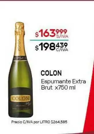 Nini Mayorista Colon Espumante Extra Brut X 750 Ml oferta