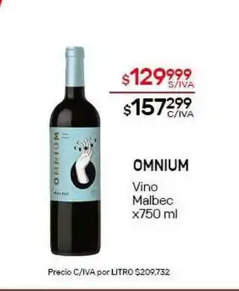 Nini Mayorista Omnium Vino Malbec X 750 Ml oferta