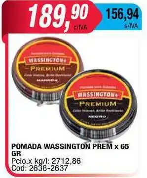 Maxiconsumo Pomada Wassington Prem X 65 Gr oferta