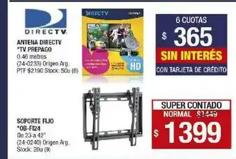 Lombardi Antena Directv Tv Prepago Soporte Fijo Ob-fi24 oferta