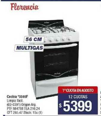 Lombardi Florencia Cocina 5516f 56cm Multigas oferta
