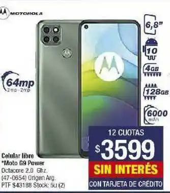 Lombardi Motorola Celular Libre Moto G9 Power oferta