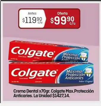 Colgate Max Protección Anticaries Crema Dental X70gr.