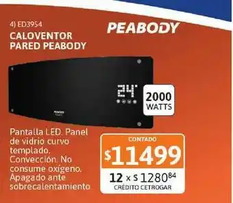 Cetrogar Peabody Caloventor Pared ED3954 2000 Watts oferta