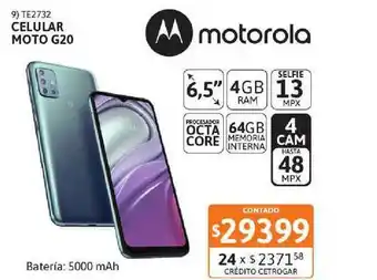 Cetrogar Motorola Celular Moto G20 TE2732 oferta
